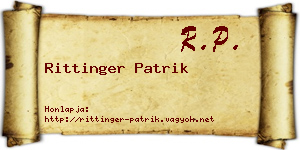 Rittinger Patrik névjegykártya